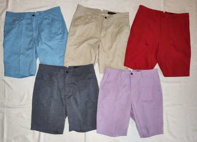 批量 5 双男式 Dunning Golf Performance Golg 短裤蓝色棕褐色灰色红色 34 码 — 第 1/4 张图片