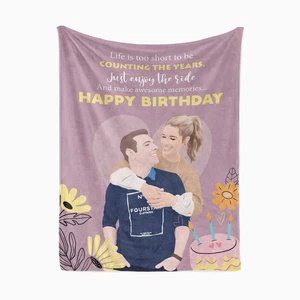 Personalized Photo Blanket for Birthday - Picture 1 of 10