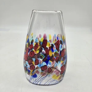 Robert Held Art Glass Hearts California Poppy Cylinder Sculpture Artist Unmarked - Bild 1 von 8