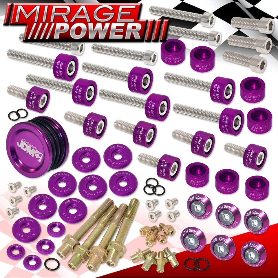 For B16 B18 Header/Cam Cap/M8 Racefender/Valve Cover Washer+Bolt+Cam Seal Purple Foto 1 de 4