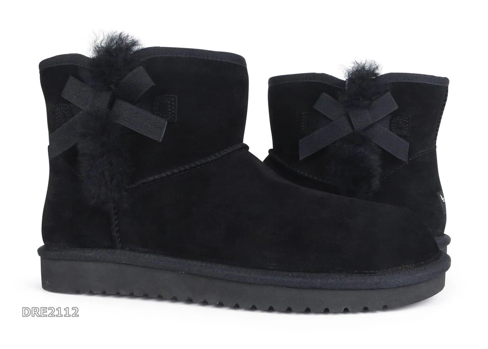 Koolaburra by UGG Women Mini Shoes Size 11 Gray Ankle Boots with Cute Fur Detail