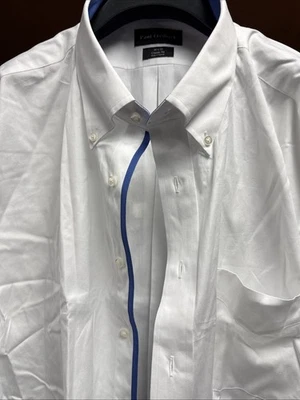 Camisa de vestir Paul Frederick para hombre 20-37 blanca puño francés dos capas de algodón Foto 1 de 4
