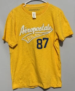 Aeropostale Men’s Graphic T-Shirt Yellow Size M Medium Short Sleeve  - Picture 1 of 5