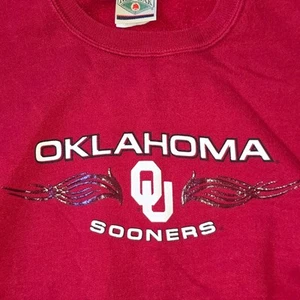 Felpa girocollo Y2K University of Oklahoma Sooners vintage rovere rosso uomo taglia L - Foto 1 di 7