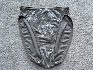 Vintage Olga Hi Leg Höschen Gr. 5 / S High Leg hübsch geblümt taupe Gummibund - Bild 1 von 8