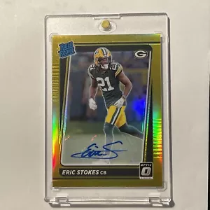 2021 Donruss Optic Eric Stokes Gold Prizm Rated Rookie Auto #1/10 Packers🔥 - Picture 1 of 3