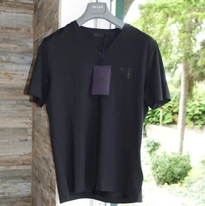 PRADA SHIRT XL print logo tshirt t cotton re nylon shoulders vneck - Bild 1 von 20