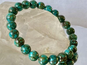 8.1""Phoenix Stone/AAAAA"~Azurite Chrysocolla Malachite Turquoise Bracelet P1409 - Picture 1 of 10