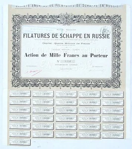 Russie & Dépt 69 - Siège à Lyon - Déco Rare Filatures de Schappe du 05/02/1898 - Picture 1 of 1