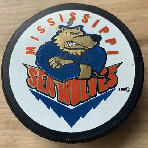 MISSISSIPPI SEA WOLVES ECHL HOCKEY PUCK WHITE ECHL LOGO REVERSE Cover
