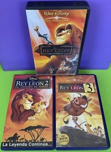 LOTE , EL REY LEON 1,2,3 - WALT DISNEY - VHS - ENVÍO CERTIFICADO - Imagen 1 de 7