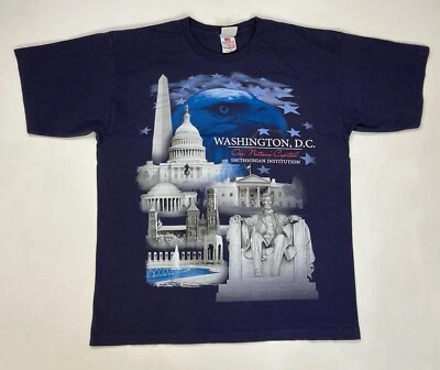 Smithsonian Institution Washington DC Nation's Capital Camiseta Hombre Grande Azul Foto 1 de 4