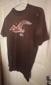 HOLLISTER SMALL T-SHIRT VINTAGE PUNTO SINGOLO LOGO GABBIANO MARRONE UOMO S - Foto 1 di 6