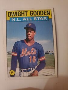 1986 Topps Baseball Card NL All Star Dwight Gooden #709 ( Error Card  ) 