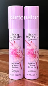 2x Body Fantasies JAPANESE CHERRY BLOSSOM Body Spray 0.5 oz Travel Size - Picture 1 of 2