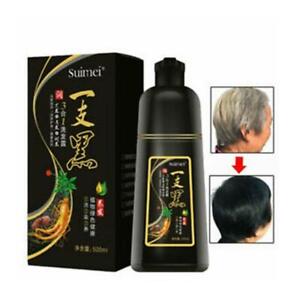 500ml Natural Herbal Black Hair Color Dye Shampoo Permanent Coloring for .Prof