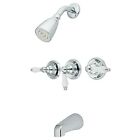 Kingston Brass KB231PL Tub and Shower Faucet with 3-Porcelain Lever Handle Po...