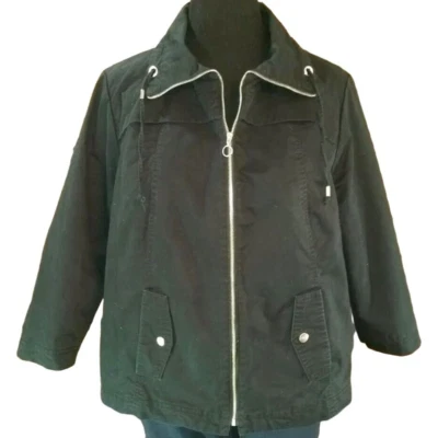 Studio Works черная куртка 1 X XL хлопок молнии повседневный с подкладкой ветровка - Изображение 1 из 4