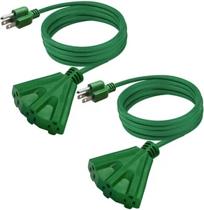 10 Fuß Verlängerungskabel mit 3 Steckdosen, 16/3 SJTW 3-Draht geerdet 13A 125V 1625W - Bild 1 von 9