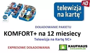 12 m-cy START COMFORT Telewizja na tarjeta carga NC+ TVN Dolawanie TnK NC+ - Imagen 1 de 3