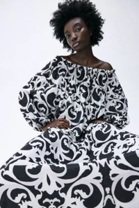 H&M Chiffon Dress (Black/Paisley pattern) - Picture 1 of 6