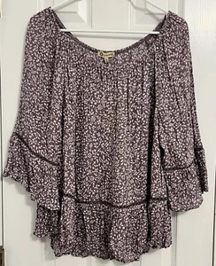 Democracy Women’s Lavender Purple Floral Blouse Top sz M NWT - Picture 1 of 8