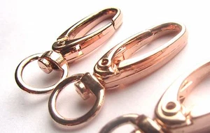 20 piezas. Broches giratorios de langosta enchapados en oro rosa para llavero - 41 x 14 mm - Imagen 1 de 4