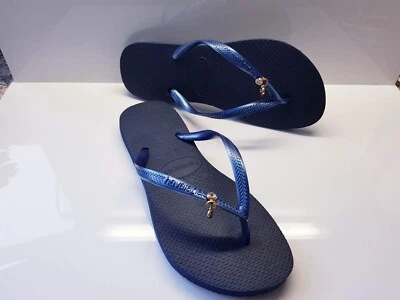 Women's Havaianas Navy Blue colour customized hand made UK size 8 - Image 1 of 3