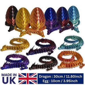 3D Printed Crystal Dragon Egg Full Articulated Surprise Dragons Fidget Gift Toy - Picture 1 of 14