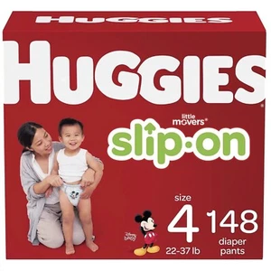 Huggies Little Movers Slip-On Diaper Pants, Economy Pack, Sizes: 4| 116 Count - Picture 1 of 8