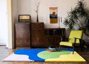 Harmony Flow – Abstract Handmade Hand-Tufted Rug Nz Wool Area Rug for living - Imagen 1 de 6