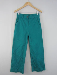 Sportsgirl Jeans Womens 10 Green Wide Leg High Rise Pockets Denim Stretch Retro - Picture 1 of 16