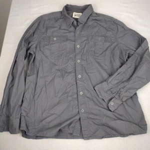 Converse Button Up Shirt Mens XL Double Pocket Cargo Cotton Gray One Star - Picture 1 of 7
