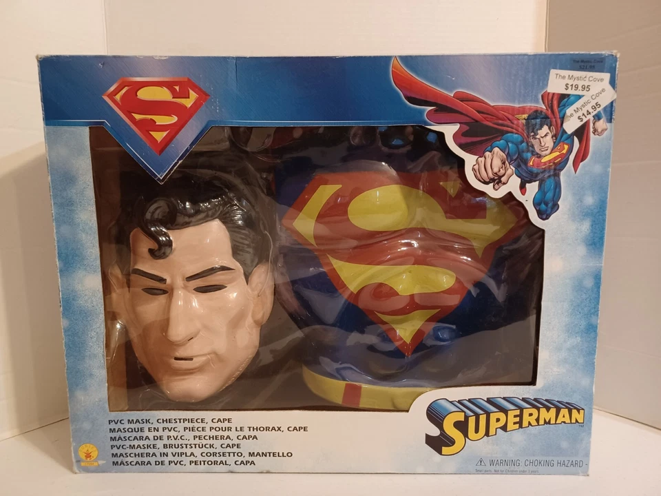 Disfraz de Halloween Superman azul para niño de 4 a 8 años máscara capa pieza de pecho Foto 1 de 4