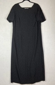 August Max Dress 16 W Short Sleeves Maxi Lined NWT Shoulder Pads Black - Picture 1 of 11