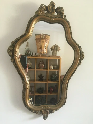 Antique Wall Mirror Art Nouveau/Baroque Wall Mirror Plaster Moulded 100%Original Cover