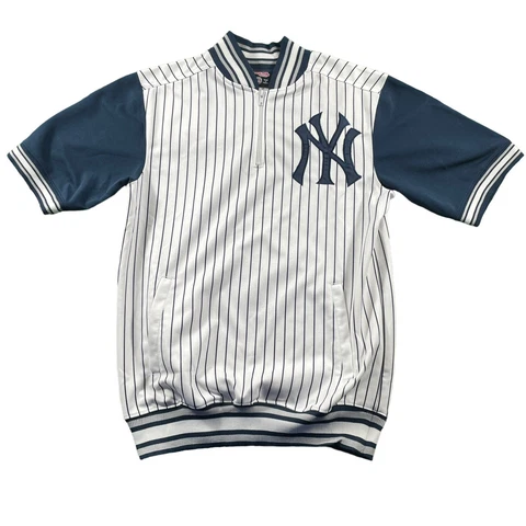 Stitches MLB New York Yankees 1/4 Zip Pullover Jersey Shirt Mens Size Medium EUC Cover