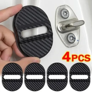 4 Piezas Fibra Carbono Cerradura Puerta Coche Cubierta Protectora Antióxido Adhesivo Accesorios - Imagen 1 de 6