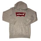 LEVIS HOODIE SIZE XL GRAY WITH LARGE EMBROIDERED LOGO SWEATSHIRT YOUTH WOMENS XS