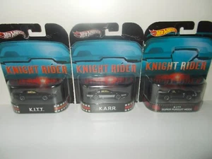 HOT WHEELS KNIGHT RIDER RETRO ENTERTAINMENT JOBLOT X3 KITT /KARR/KITT S.P.M. MOC - Picture 1 of 14