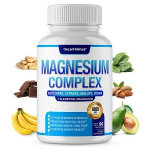 Magnesium Glycinate 4-in-1 Complex 1000mg - High Strength Magnesium Tablets BEST - Picture 1 of 10