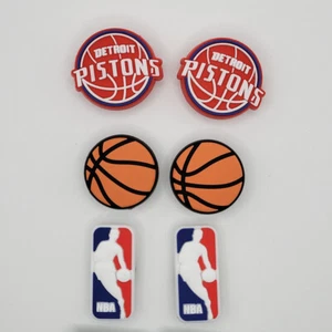 NBA Detroit Pistons Basketball Team For Crocs Shoe Charms - 6 Pieces - Picture 1 of 1