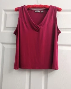 Investments große rosa weiche ärmellose Stretch-Bluse mit drapiertem V-Ausschnitt - Bild 1 von 8