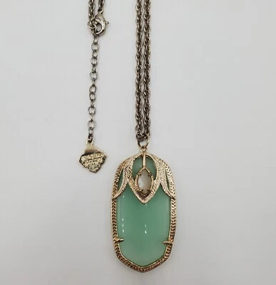 Collar Kendrea Scott 30 pulgadas tono oro menta verde calcedonia Roxanne Darby Rae Foto 1 de 4