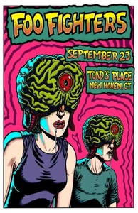 Foo Fighters New Haven CT Toads Place Framed Concert Poster - Picture 1 of 2