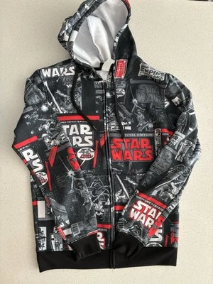 STAR WARS Gráfico Libro de Cómics Collage AOP Sudadera con Capucha Negra Roja Para Hombres Pequeña Foto 1 de 4