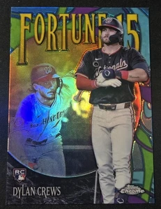 2025 Topps Chrome Dylan Crews RC Fortune 15 Washington Nationals - Picture 1 of 2