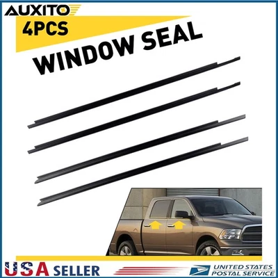 4x Weatherstrip Window Moulding Trim Belt For 2009-2021 Dodge Ram 1500 2500 3500 Foto 1 de 4