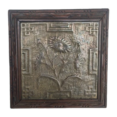 OBJET DE POILU DESSOUS PLAT JAPONISANT 14-18 TRAVAIL DE TRANCHÉE TRENCH ART WW1  - Photo 1/4