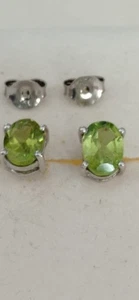 Ohrstecker Turmalin Ovale hellgrün Silber 925 - Bild 1 von 7